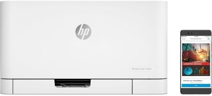 Принтер лазерный HP Color Laser 150nw, белый (4ZB95A) 