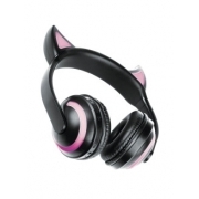 Беспроводные наушники Qumo Party Cat, чёрный/розовый (BT 0024)