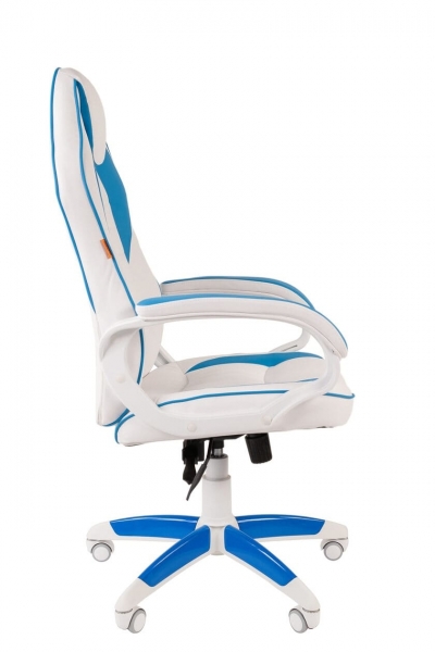 Офисное кресло Chairman game 16 экопремиум белый/голубой