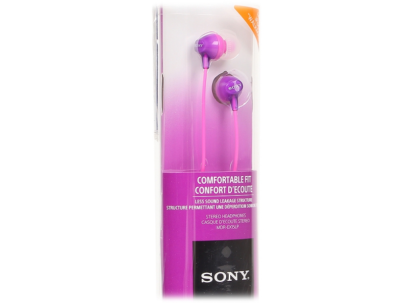 Наушники SONY MDR-EX15LPV, фиолетовый