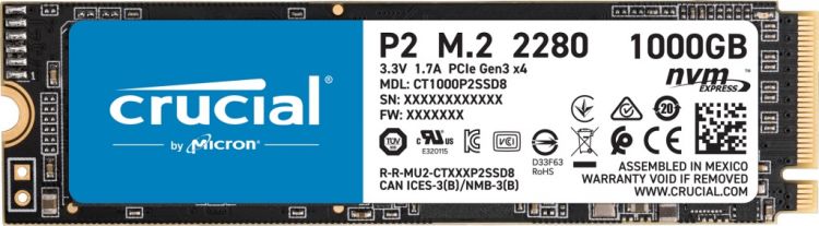 SSD накопитель M.2 Crucial P2 1Tb (CT1000P2SSD8)