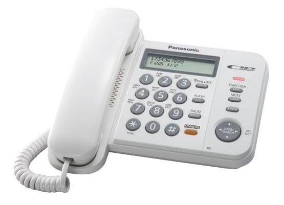 Panasonic KX-TS2358RUW (белый) {АОН,Caller ID,ЖКД,блокировка набора,выключение микрофона,кнопка 