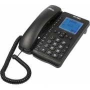 RITMIX RT-490 black {проводной телефон, повторный набор номера, определитель номеров (Caller ID), встроенный дисплей, громкая связь, телефонная книжка, регулятор громкости звонка}