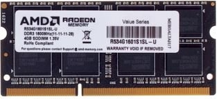 Оперативная память SO-DIMM AMD DDR3 4Gb 1600MHz (R534G1601S1SL-U)