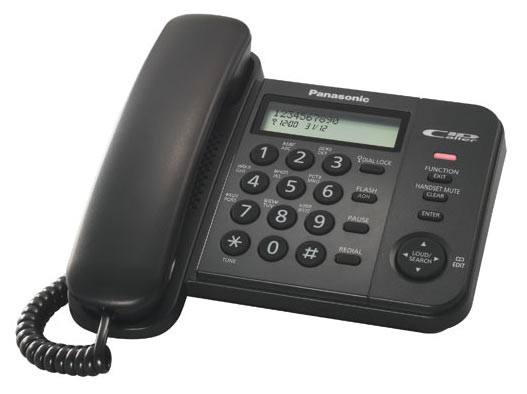 Телефон проводной Panasonic KX-TS2356RUB, черный