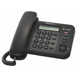 Телефон проводной Panasonic KX-TS2356RUB, черный