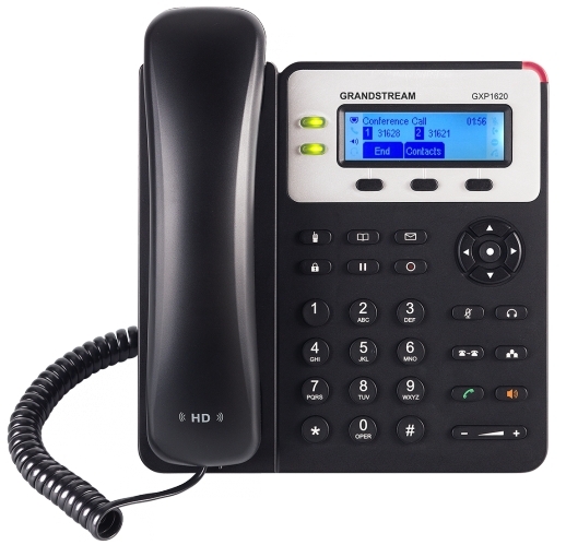 Телефон GRANDSTREAM VOIP GXP1620, серебристый, черный 