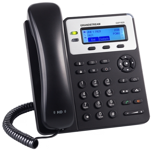 Телефон GRANDSTREAM VOIP GXP1620, серебристый, черный 