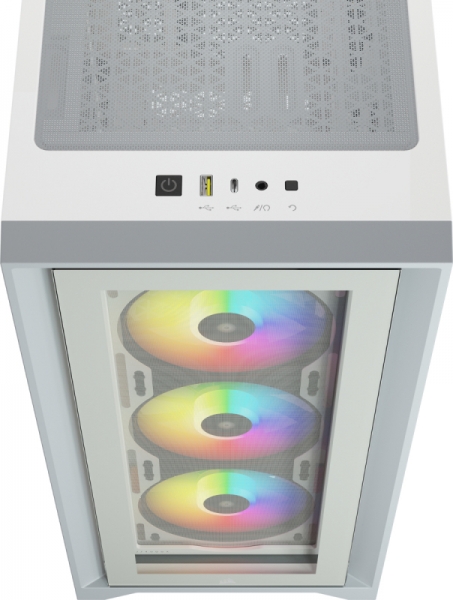 Корпус Corsair iCUE 4000X RGB, ATX, без БП, белый (CC-9011205-WW)