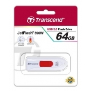 Флеш Диск Transcend 64Gb Jetflash 590 TS64GJF590W USB2.0 белый
