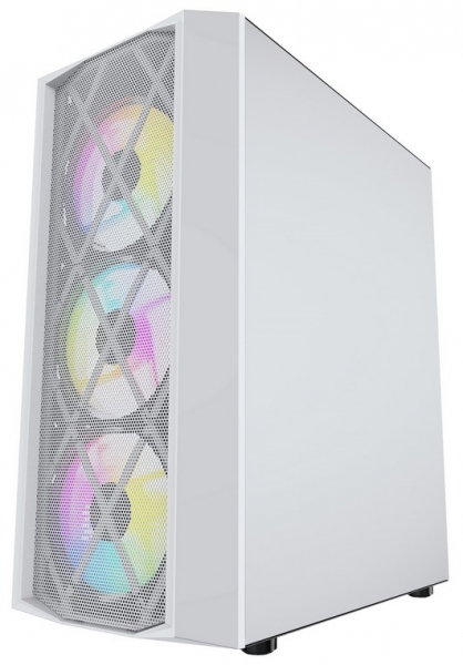 Корпус Powercase Rhombus X4 White TG, ATX, без БП, белый (CMRMW-L4)