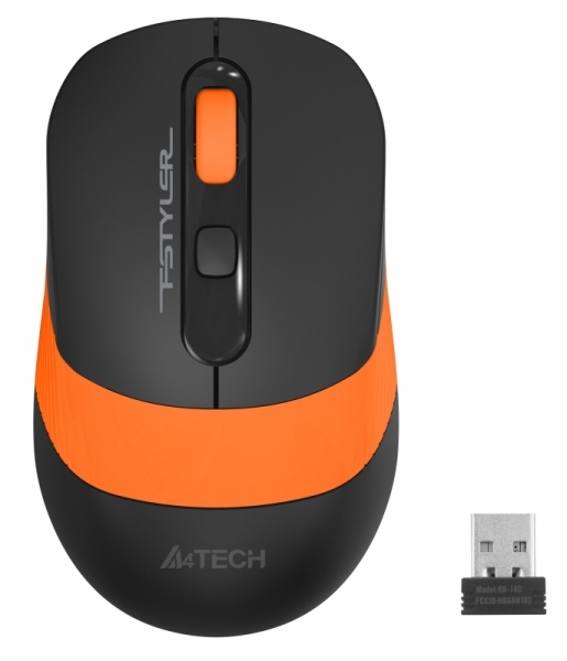 Мышь A4TECH Fstyler FG10, черный/оранжевый