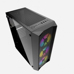 Корпус Powercase Rhombus X3 Mesh LED, ATX, без БП, черный (CMRMX-L3)