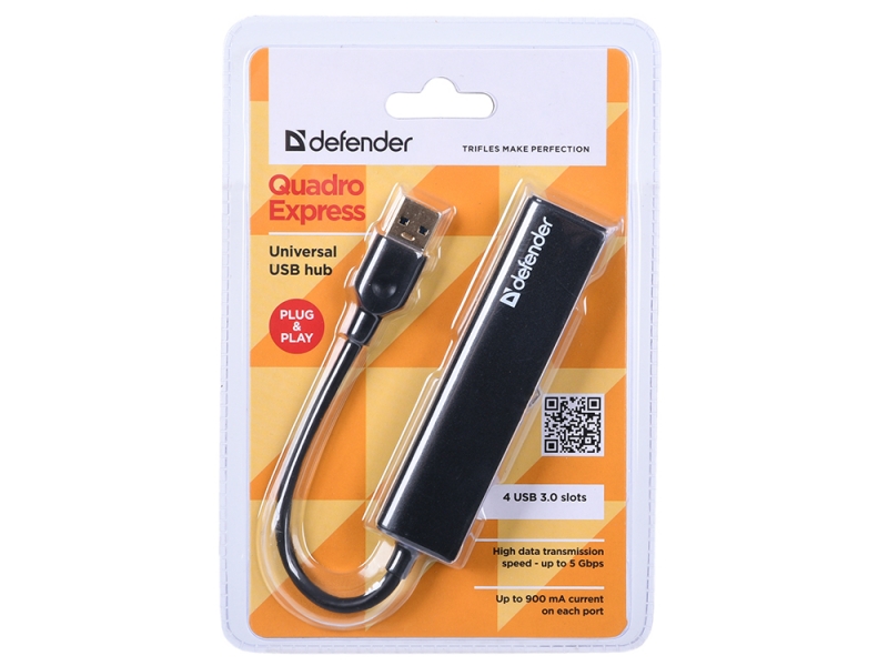 USB-концентратор Defender Quadro Express, 4 порта USB 3.0 (83204)