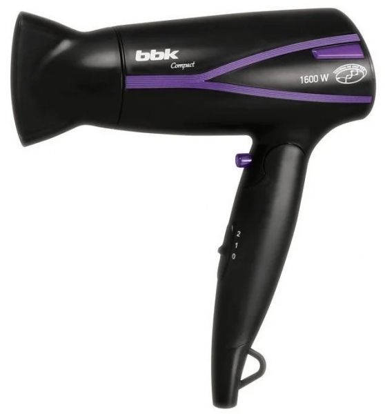 Фен BBK BHD1608i (B/V), черный/фиолетовый