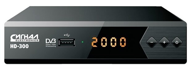 Ресивер DVB-T2 Сигнал HD-300 черный (17300)