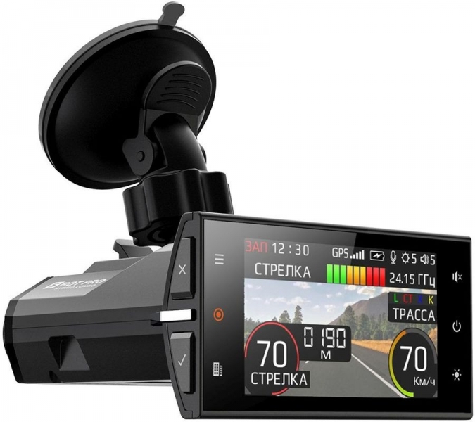 Видеорегистратор с радар-детектором Silverstone F1 S-BOT-PRO GPS, черный