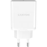 Canyon, PD WALL Charger, Input: 110V-240V, Output:PD 20W, Eu plug, Over-load,  over-heated, over-current and short circuit protection . Size: 89*46*26.5mm, 52g, White