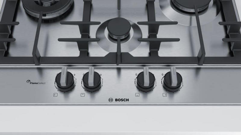Газовая варочная поверхность Bosch PCI6A5B90R, нержавеющая сталь