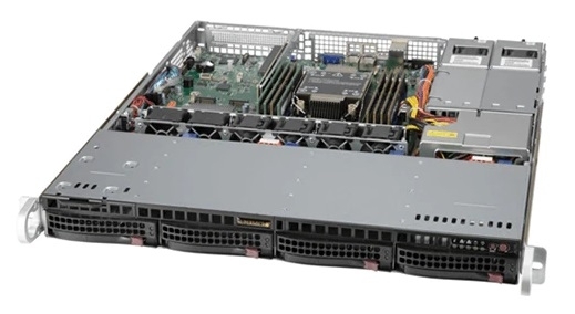 NEW Supermicro SuperServer 1U 510P-MR no CPU(1)Scalable/TDP 220W/ no DIMM(8)/SATARAID HDD(4)LFF /3x1GbE/1xFHHL,M2/400W
