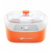 Йогуртница Kitfort КТ-2020 170мл, белый/оранжевый 
