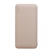 Внешний аккумулятор Power Bank Xiaomi (Mi) SOLOVE 10000mAh Type-C с 2xUSB выходом, кожаный чехол (001M+ Pink), розовый