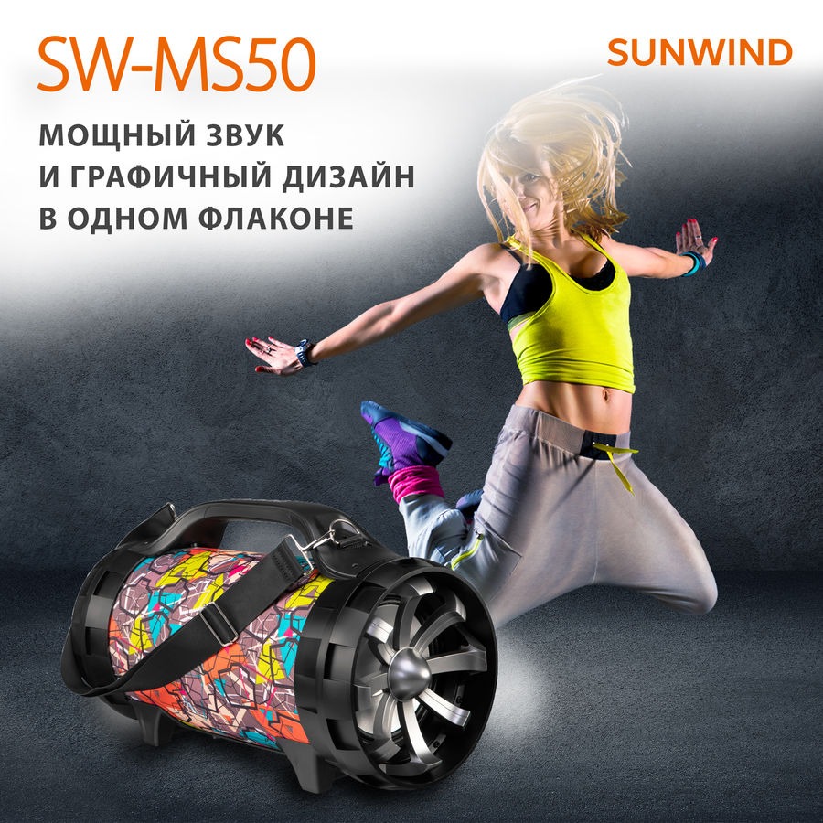 Минисистема SunWind SW-MS50, черный 