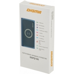 Мобильный аккумулятор Digma DGPQ10G 10000mAh синий (DGPQ10G22CBL)