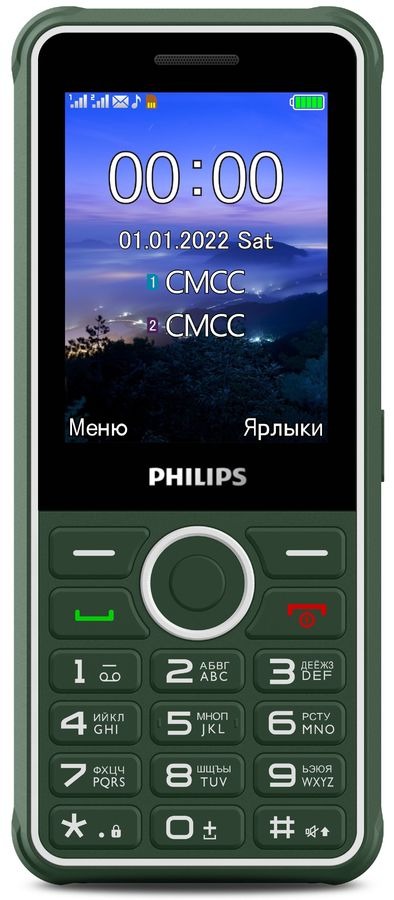 Мобильный телефон Philips E2301 Xenium, зеленый 