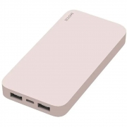 Внешний аккумулятор Power Bank Xiaomi (Mi) SOLOVE 20000mAh 18W Quick Charge 3.0. Dual USB с 2xUSB выходом, кожаный чехол (003M Pink RUS) (РУССКАЯ ВЕРСИЯ!!), розовый