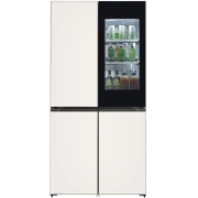 Холодильник LG GR-X24FQEKM бежевый/черный (трехкамерный)