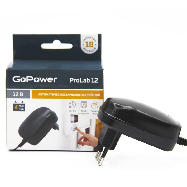 З/У для свинцово-кислотных аккумуляторов GoPower ProLab 12V 1.0A (00-00015355)