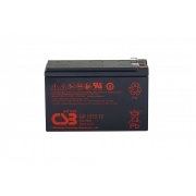 Battery CSB series GP, GP1272 F2, voltage 12V, capacity 7.2Ah (discharge 20 hours), max. discharge current (5 sec.) 130A, short circuit current 304A, max. charge current 2.8A, lead-acid type AGM, terminals F2, LxWxH 150.9x64.8x98.6mm., weight 2.4kg., service life 5 years.
