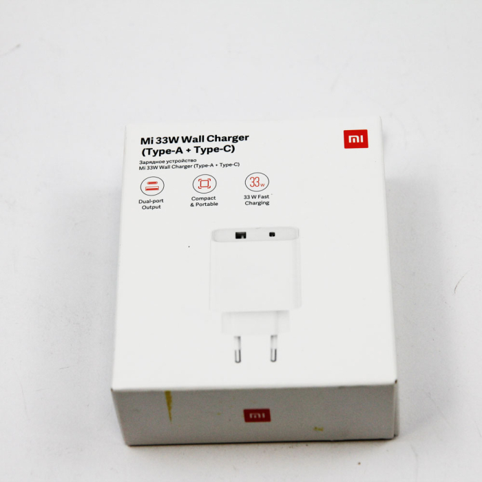 Сетевое зарядное устройство Xiaomi Mi 33W Wall Charger (Type-A+Type-C) EU (BHR4996GL) (738067) {60} Мятая упаковка.