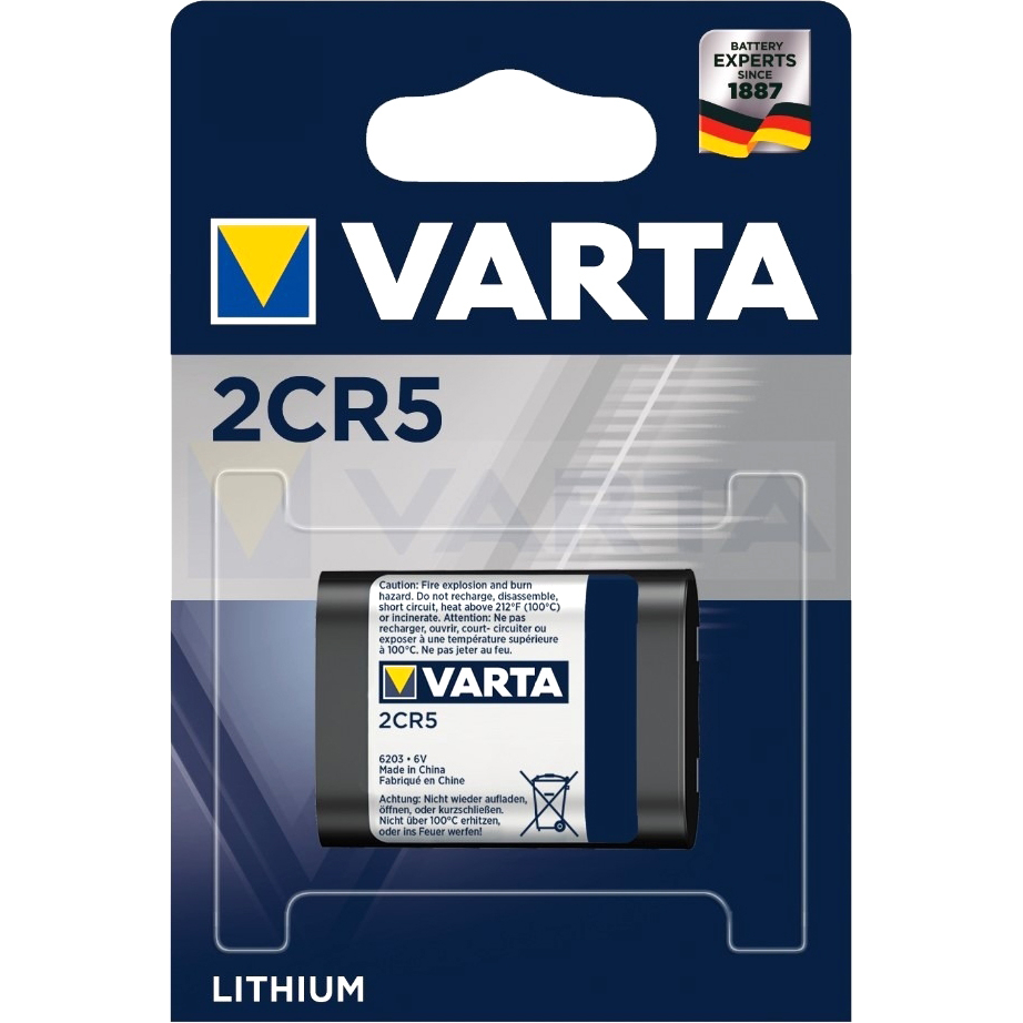 Батарейка Varta 2CR5 BL1 Lithium 6V (6203) (1/10/100) (06203301401)
