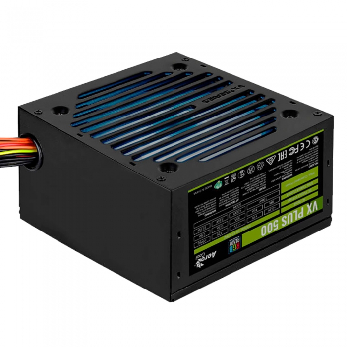 VX Plus 500 RGB 500W , ATX v2.3 , RGB Fan 12cm , 500mm cable , Retail {10} (152687)