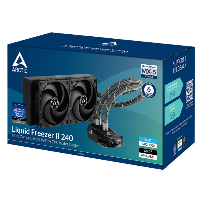 Arctic Liquid Freezer II-240  (new AMD clip) Multi Compatible All-In-One CPU Water Cooler  (ACFRE00046B)