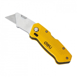 Строительный складной нож с Т-образным лезвием Deli DL006Z  в комплекте 6 лезвий, сталь SK2, рукоятка из цинкового сплава