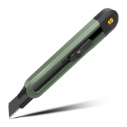 Технический нож "Home Series Green" Deli HT4018L  ширина лезвия 18мм, эксклюзивный дизайн, корпус из высококачественного софттач пластика
