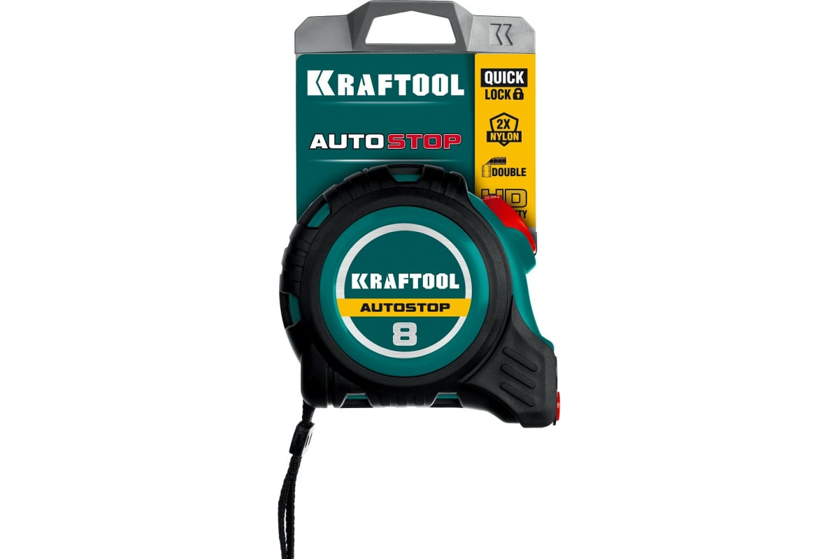Рулетка с автостопом KRAFTOOL AutoStop 8 м 3412-8-25