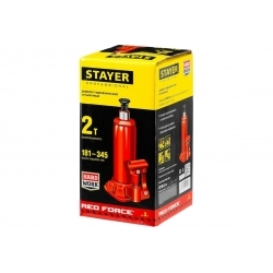 Гидравлический бутылочный домкрат STAYER RED FORCE, 2т, 181-345 мм, 43160-2 43160-2_z01