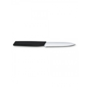 Нож кухонный Victorinox Swiss Modern (6.9003.10W) стальной разделочный лезв.100мм серрейт. заточка черный