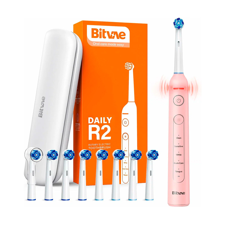 Электрическая зубная щетка Bitvae R2 Rotary E- Toothbrush GLOBAL, розовая