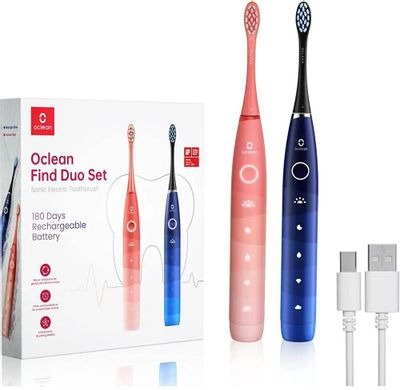 Набор электрических зубных щеток Oclean Find Duo Set E5501 красный/синий