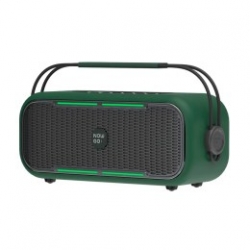 Портативная Bluetooth-колонка NowGo C2K Karaoke с микрофоном, Power Bank, 12000мАч, 60 Вт (2x20Вт+2x10Вт + 2 пас. изл.), BT 5.3, AUX, MicroSD, USB, TWS, до 8,5 часов, зеленая