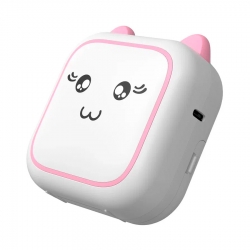 Детский мини-принтер для фотографий Kid Joy, 200DPI, Bluetooth 5.1, поддержка приложения (M5) русская инструкция, белый с розовым