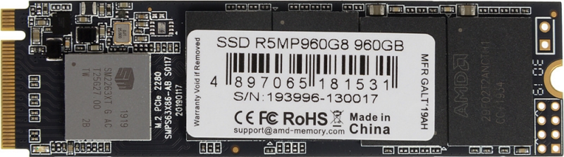 SSD накопитель AMD Radeon R5MP960G8 960ГБ, M.2 2280