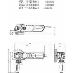 Углошлифовальная машина Metabo WEV 17-125 Quick 1700Вт 11000об/мин рез.шпин.:M14 d=125мм