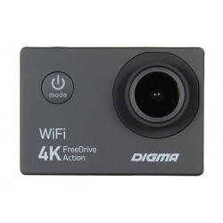 Видеорегистратор Digma FreeDrive Action 4K WiFi, черный 
