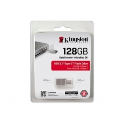 Флеш Диск Kingston 128Gb DataTraveler microDuo DTDUO3C/128GB USB3.1 серебристый